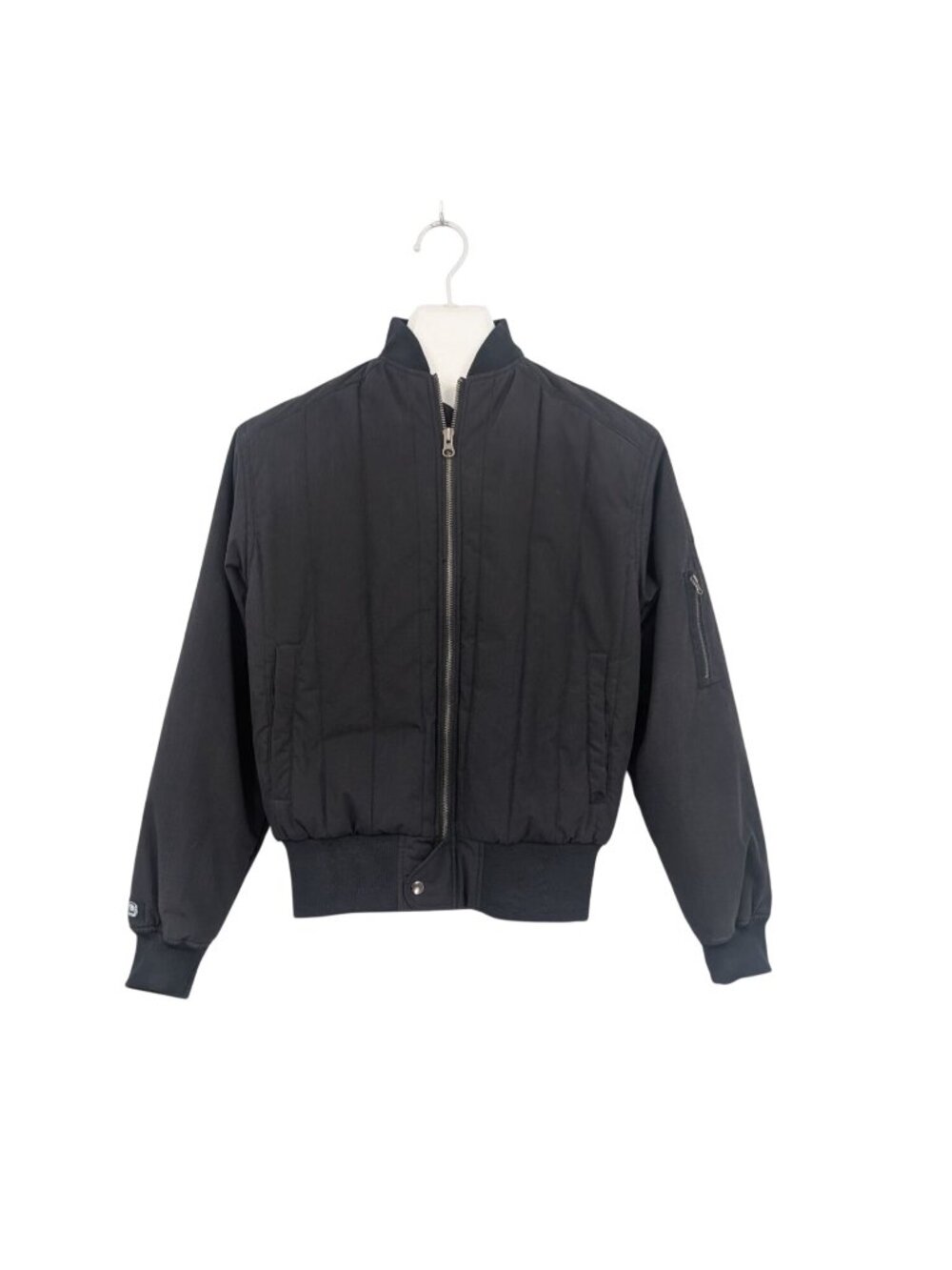 Lost Enterprise Bomber Jacket Black Zip Front Utility Pocket Streetwear Medium